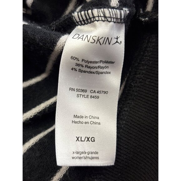 Danskin Womens Black & White Striped Sweatshirt XL - Picture 5 of 9